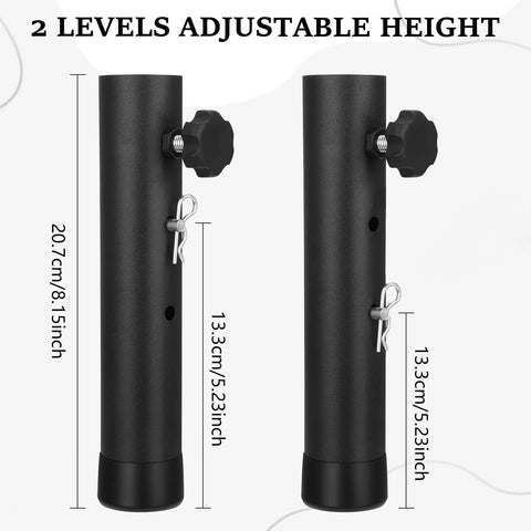 Heavy Duty Folding Table Extenders And Steel Risers For Straight Or Bent Legs Adjustable Height Extensions 4 Pack with 2 levels adjustable height.