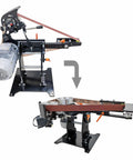 Heavy Duty Belt Sander With Variable Speed And Flip Orientations Includes Full Set Of Coarse To Fine Grit Bands Plus Grinding Discs.