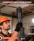 Straight Up Knockout Cordless Pro Press Copper Crimper Tool featuring brushless motor, ergonomic handle, and 18V battery for plumbing use.