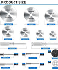 Front view: 45-piece Gupawix cutting wheel kit for Dremel tools with diamond discs and mandrels