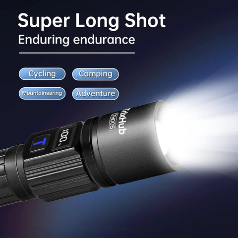 Rechargeable LED Flashlights 2 Pack With 5 Modes And Zoomable Beam LCD Battery Level Display USB Rechargeable Handheld Torches
