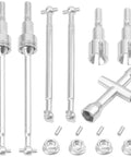 Beefed Up Steel Front And Rear Drive Shaft CVD Upgrade For SCY 1/16 Pro 16103 16201 16101 16102 RC Car parts displayed