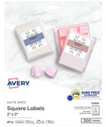 Hassle Free Printable Square Labels 2X2 Inch Matte White For Laser And Inkjet Printers 300 Count packaging with colorful wax melts