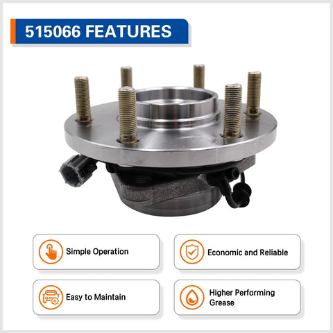 Front Wheel Hub Bearing Assembly With ABS Plug And Play Direct Fit For 2004-2007 Infiniti QX56 and 2005-2007 Nissan Armada