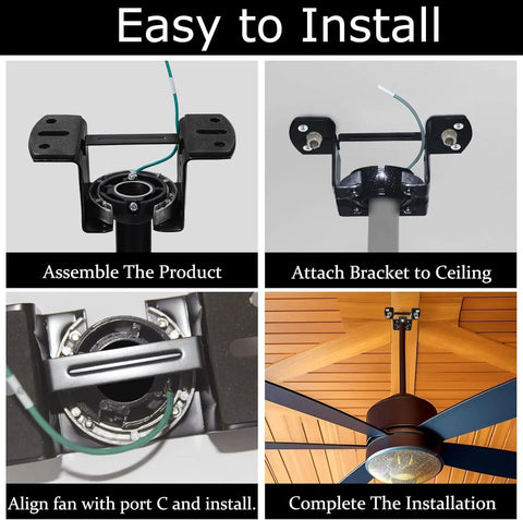 Ceiling Fan Mounting Bracket And Canopy Balancing Adapter Kit For Living Room Outdoor Patio And Porch Aluminum Construction Heavy Duty Mounting Bracket With 1 Inch Downrod Compatibility And 4 Inch Electrical Box Fit No Fuss Setup