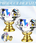 Crystal Drawer Knobs 30mm Diamond Glass Cabinet Pulls With Screws 30 Piece Gold Clear Hardware Set