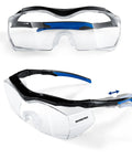Two Pack Safety Glasses With Anti Fog Coating And Adjustable Temples For Outdoor Work ANSI Z87.1 High Impact Lab Goggles