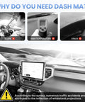 Dashboard showing effects of glare, high temperature, and cracking without Dash Cover For Toyota Tundra 2022 2023 2024 2025 2026 With Nonslip Mesh Sunshade Dashboard Protector No Glare UV Shield Easy Fit Interior Pro Style Upgrade.