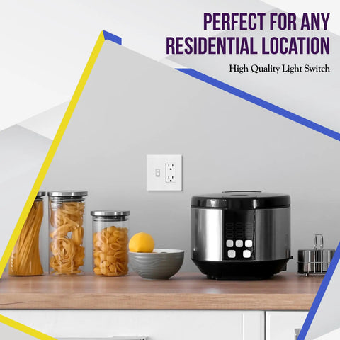 Kitchen with Four Way Toggle Light Switch For Residential Use 15A 125V 60Hz Side Wiring Copper Wire Only Grounding Screw UL Listed