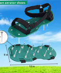 Heavy Strap Lawn Aerator Shoes With 26 Stainless Steel Spikes for Grass And Soil Aeration on blue sky background