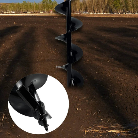 Heavy Duty 6 Inch By 31 Inch Earth Auger Bit For Post Holes And Planting, Fits Three Quarters Inch Shafts, Spiral Tip View
