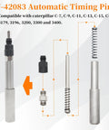 Heavy Duty Injector Sleeve Removal and Installer Kit With Timing Pin and Injector Height Tool Plus Engine Barring Socket For CAT Caterpillar 3406E C15 C16 Diesel Engines Built Tough timing pin components on display