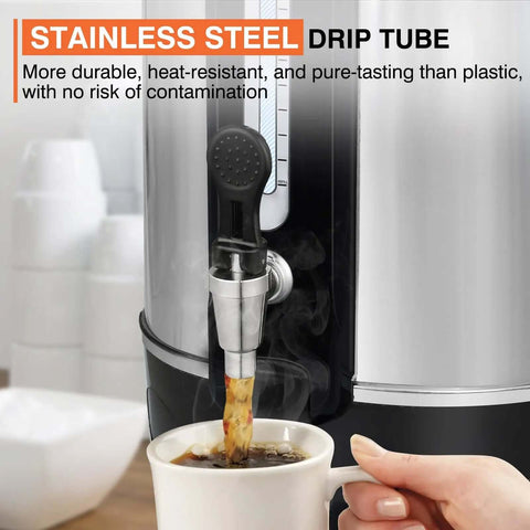 Commercial Coffee Urn 50 Cup 12L Stainless Steel Heavy Duty Coffee Maker For Catering Gigs shown pouring coffee