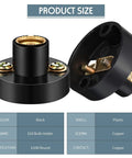 E10 Mini Bulbs With Socket Holder 1.5V 0.3A Warm White Lighting For DIY Projects, close-up of black plastic bulb holder