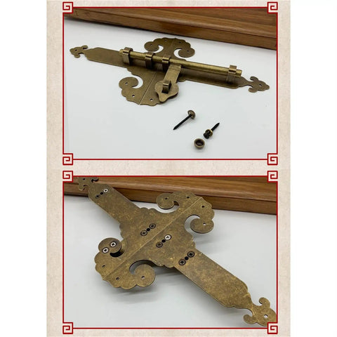 Workhorse Sliding Bolt Door Latch Secure Slide Lock For Garden Barn Fence Shed And Patio Gate Bronze Large Size view with screws and mounting plate.