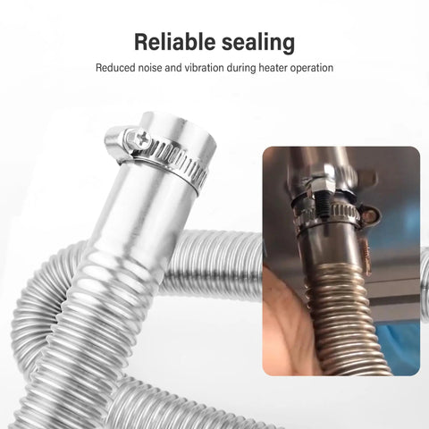59 Inch And 47 Inch Diesel Heater Exhaust Pipe With 1 Inch Inner Diameter Stainless Steel Flexible Tubing And 2 Clamps Kit
