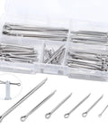 140Pcs Cotter Pin Assortment Kit With 6 Sizes M1.6x25mm M2.5x25mm M2.5x30mm M3.2x30mm M3.2x40mm M4x60mm Heavy Duty 304 Stainless Steel Hairpin Split Pin Fasteners in case