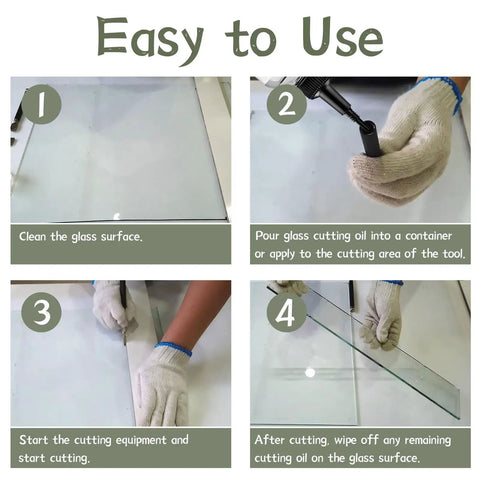 Step-by-step image guide for using All Glass Cutting Tools Oil For Smooth Cuts And Long Tool Life, 100ml Glass Cutting Oil