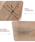 Close-up of a 2-piece solid wood table leg set with 3-inch unfinished bun feet, showing natural rustic grain and smooth finish.