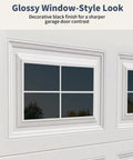 Close-up of 32 Piece Magnetic Faux Window Panels For Steel Garage Doors, 6x4 Inch Each, Glossy Realistic Look