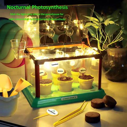 Awesome Kids Gardening Kit With Greenhouse And Terrarium, Plant Growing Set with 360 Degree Liftable Roof, Drip Irrigation