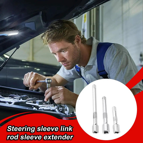 Mechanic using Three Piece Socket Extension Bar Set in chrome vanadium steel with 50mm 75mm 100mm lengths for car repair