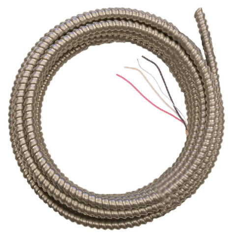 14-3 Solid Cu Armorlite MC Cable With Aluminum Armor, 50 Ft Length, coiled metal-clad electrical wire for power use