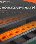 CNC Tool Rack Desktop Storage for Workshop and Garage, Heavy Duty Metal Tool Holder with ABS Inserts, orange slots shown
