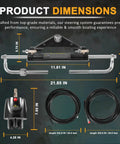 Product dimensions of Hydraulic Outboard Steering Kit For 150HP Boats With 6.9 MPa Helm Pump displayed in diagram