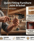 Man installing Beefy Heavy Duty Corner Brackets Set With Quick Fitting L Shape Furniture Joint Braces Black 20 Pieces for cabinets.