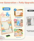 Straight Up Awesome Wooden Abacus For Kids Math Learning With Double Sided Magnetic Whiteboard and Finger Counting Frame, features accessories.