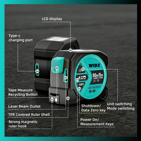 Pro Grade Laser Tape Measure Pairing A One Sixty Four Foot Digital Rangefinder With A Sturdy Self Locking Ruler For Snappy Yard Work And Knockout Project Gigs