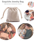 Exquisite Jewelry Bag in beige fabric with drawstring, ideal for gifting jewelry on special occasions.