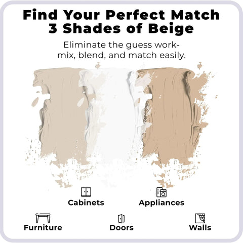 Touch Up Paint Kit With Matte Finish For Cabinets Walls Doors And Furniture Easy Fix Three Shade Beige Repair Kit For Quick Dry Self Priming Low Odor Eco Friendly No Sanding Or Primer Needed 3 Pack