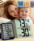 4 Pack Room Thermometer Indoor Hygrometer Humidity Gauge Meter With High Accuracy Temperature And Humidity Monitor Wet Ok Dry Icons For Easy Read Humidity Levels Perfect For Home Office Kitchen Nursery And Garage, 4-pack digital units