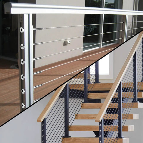 50 Pairs Invisible Cable Railing Kit For One Eighth Inch T316 Stainless Steel Cable Hardware With Invisible Receivers And Swage Stud Ends installation