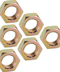 Steel Jam Nuts Set Of 6, 1/2-20 Left-Hand Fine Thread, Zinc Plated, Narrow Profile Locking Nuts For Rod Ends, Heim Joints, Tie Rods And Linkages, Built To Lock Your Ride In Tight For Precise Suspension And Steering, zinc plated steel jam nuts