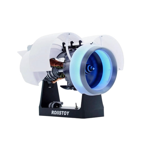 Massive Scale Turbofan Engine Building Kit With Ultra Complex Abundant Parts And Hyper Realistic Assembly on stand