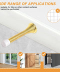 Spring Door Stoppers 12 Pack Wall Protectors For Inside Doors With 6 Rubber Bumpers Gold Finish Elastic Steel Spring Design Keeps Doors From Slamming Dents Ideal For Home And Office shown on wall