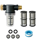 Two Pack 100 Mesh Water Pump Filter With Three Quarter Inch Quick Connect Interface And Dual Stainless Steel Screens Included