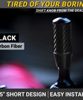 Sick Carbon Fiber Shift Knob With 4 Metal Threaded Adapters For 4 5 6 Speed Manual And Buttonless Automatic Transmissions, close-up view
