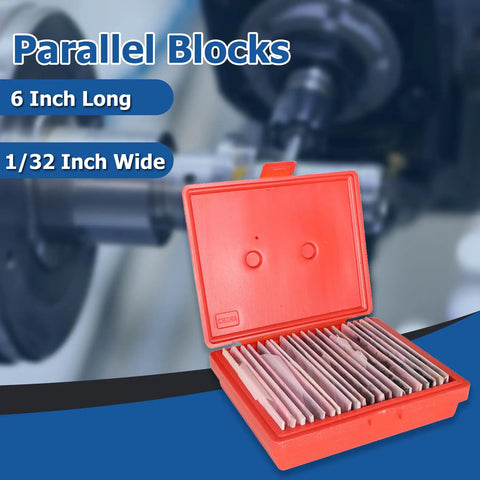 Parallel Block Set For Machinists, 20 Pairs, One Thirty-Second Inch Steel, 0.0001 Inch Precision, Hardened And Stress Relieved Tool Steel, Includes Durable Case, Pro Grade Quality For Tight Tolerances And Accurate Setups