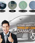 Car Windshield Crack Repair Kit With Nano Glass Repair Fluid, No Fuss Quick Fix, addressing bullseye, star, and half moon cracks.