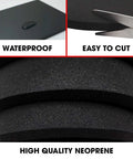 No Sweat Neoprene Closed Cell Foam Roll For Cosplay Armor And Workshop Soundproofing Quick Trim Non Adhesive Rubber Cushion Quarter Inch Thick 14 By 58 Inches Wide waterproof and easy to cut sheet