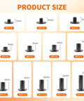 Product size chart of Straight Up Badass Black Chicago Binding Screws Professional Grade Heavy Duty Leather Craft Kit