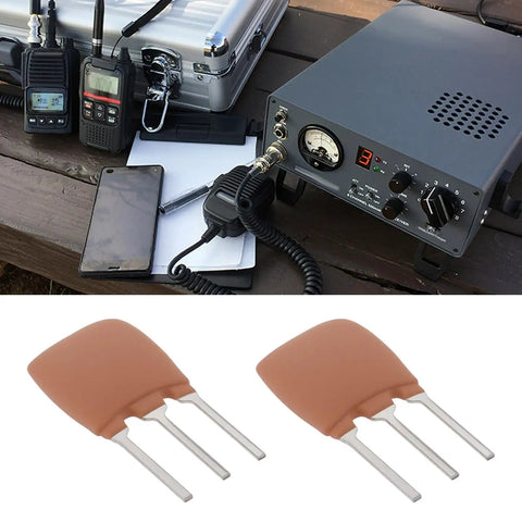 Radio setup with RF equipment and two ceramic filters from 20 Pack Ten Point Seven Megahertz Ceramic Filter Crystal Oscillators For RF And IF Circuits Precise 150 Kilohertz Bandwidth Filtering Narrow Bandwidth Ideal For Radio Nerds And Techies