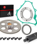 Flywheel Puller And Starter Clutch Kit With Idler Gear, One Way Bearing, And Gasket For Yamaha Grizzly Kodiak 400 450 ATV
