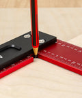 Pro Grade Aluminum Woodworking Square for Layout and Joinery self standing with shoulder lip and laser engraved scales 24 inch