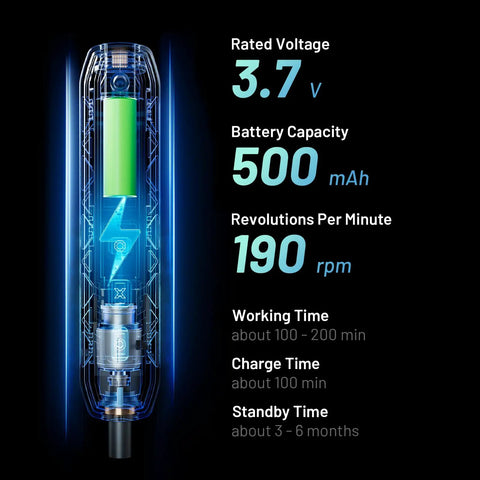 Electric Precision Screwdriver Set 181 In 1 Cordless Tool Kit With 160 Magnetic Bits battery details and specifications.