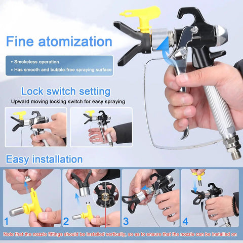 No Sweat Heavy Duty Airless Paint Sprayer With 750W Motor And 6000 Psi High Pressure Pump for precise control and easy installation.